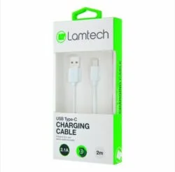 ΚΑΛΩΔΙΟ ΦΟΡΤΙΣΗΣ ΛΕΥΚΟ TYPE C ΣΕ USB 2m LAMTECH LAM446841