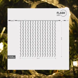 ΚΟΥΡΤΙΝΑ 360LED ΘΕΡΜΟ ΛΕΥΚΟ ΚΑΙ 40 ΛΕΥΚΑ FLASH 2X2m ΔΙΑΦΑΝΟ ΚΑΛΩΔΙΟ ΕΠΕΚΤΕΙΝΟΜΕΝΗ 31V IP44 EUROLAMP 600-11372
