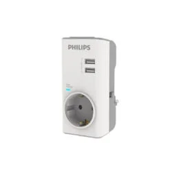 ΠΡΙΖΑ ΣΟΥΚΟ ΜΕ 2 ΘΥΡΕΣ USB 2,4A ΛΕΥΚΗ PHILIPS CHP4010W